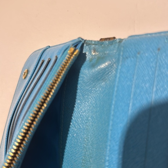 Louis Vuitton Insolite Monogram Brown Wallet with Turquoise Trim Authentic - Picture 8 of 9